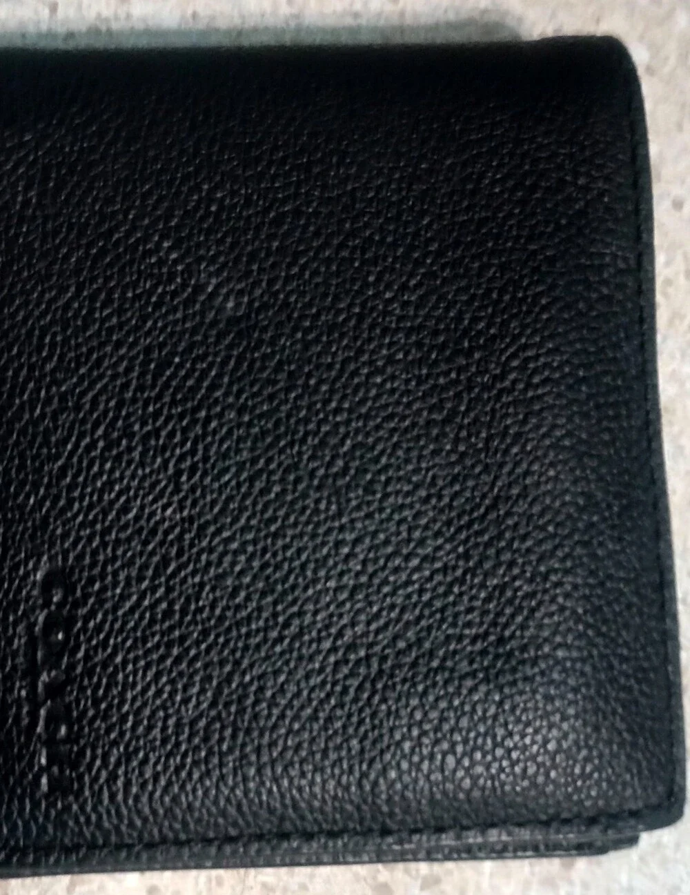 Coach Black Pebbled Leather Bi-Fold Wallet